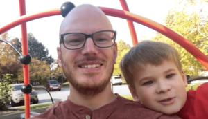 Freeman family on playground outside.